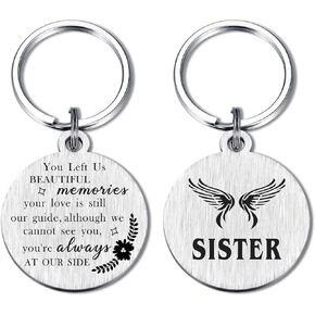 Sister Memorial Gifts, Memory Gift for Loss of Sister, Sympathy Gifts for Loss of Sister, in Remembrance of Sister Died Gift, Grave Decoration Memorial Sister Bereavement Grief Keychain