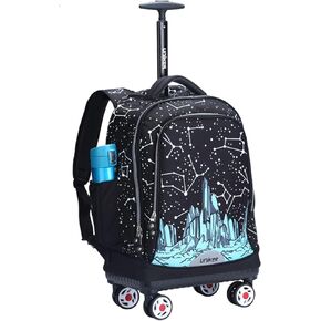 UNIKER Rolling Backpack with Wheels for Travel, Roller Backpack for Women, Wheeled Laptop Bag Fits 15.6 Inch Notebook