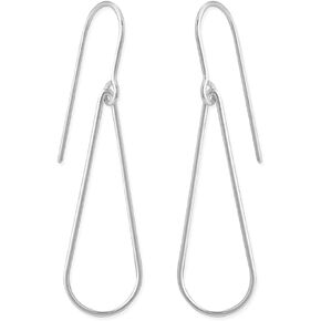 Boma Jewelry Sterling Silver Long Open Teardrop Geometric Dangle Earrings