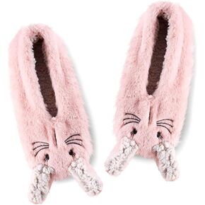 sockfun Cat Bunny Koala Slipper Socks for Women, Pink House Socks Fuzzy Socks for Women with Grippers