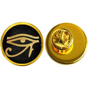Ancient Egyptian Eye Symbol Pin Glass Brooch Women Dress Accessories，Student Gift, Egyptian Brooch, Protection Pin，PU139 (Gold)