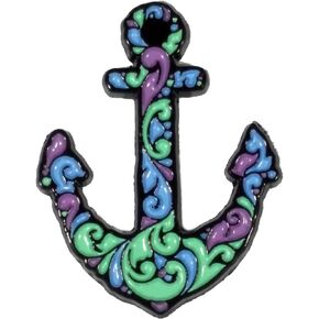 Dark Spark Decals Nautical Anchor with Elegant Swirl Enamel Lapel Pin for Sailors