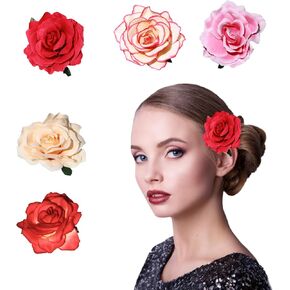 مشبك شعر على شكل زهرة راقصة الفلامنكو من Ever Fairy Rose (5 عبوات أزرق + أزرق أخضر + أخضر + أرجواني + أصفر) in Kuwait