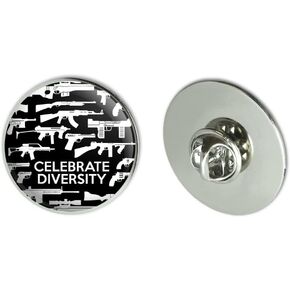 Guns Weapons Rifles Celebrate Diversity Second 2nd Amendment Metal 1.1" Tie Tack Hat Lapel Pin Pinback in Saudi Arabia