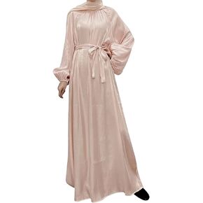 ODIZLI Women Muslim Prayer Dress Islamic Abaya Dress Long Sleeve Floor Length