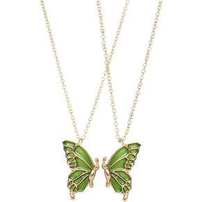 2 PCS Best Friend Necklaces Magnetic Butterfly Matching Necklaces for Best Friends Teen Girls Long Distance Birthday Christmas Gifts