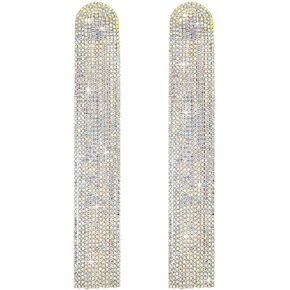 Long Tassel Dangle Earrings for Women,Rhinestone Statement Drop Earrings for Teen Girls Wedding Prom Dangling Earings Fashion Jewelry