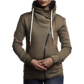 سترة Leif Nelson النسائية بغطاء للرأس مقاس كبير بسحاب كامل سترة بلوفر بأكمام طويلة كاجوال LN10260 in Kuwait