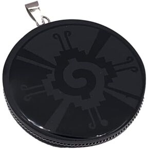 1.9 Obsidian round pendant engraced Necklace scrying, disk, polished, Black mirror, handmade, Healing Crystal, Obsidian stone, Amulet, Spiritual Necklace 1.9 diameter