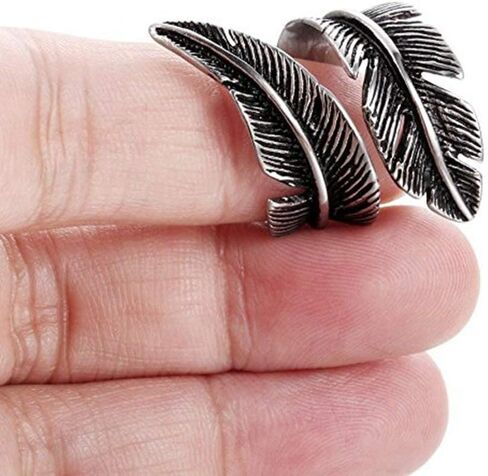 خواتم ستانلس ستيل للرجال والنساء من لييا NL25 ريشة كلاسيكية، مقاس 7-12, فضي, 9 in Kuwait