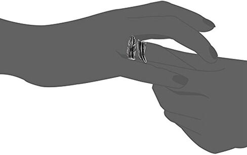 خواتم ستانلس ستيل للرجال والنساء من لييا NL25 ريشة كلاسيكية، مقاس 7-12, فضي, 9 in Kuwait
