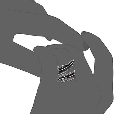 خواتم ستانلس ستيل للرجال والنساء من لييا NL25 ريشة كلاسيكية، مقاس 7-12, فضي, 9 in Kuwait