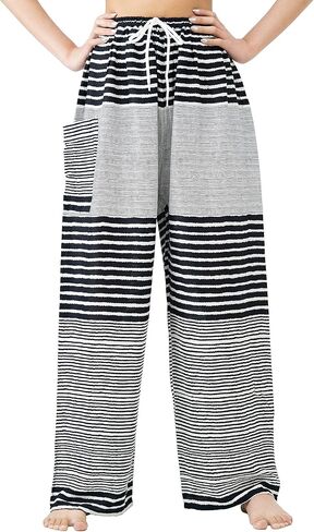 B BANGKOK PANTS سراويل حريم للنساء ملابس هيبي بوهو برباط مع جيوب in Kuwait