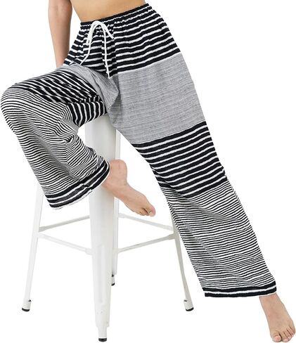 B BANGKOK PANTS سراويل حريم للنساء ملابس هيبي بوهو برباط مع جيوب in Kuwait