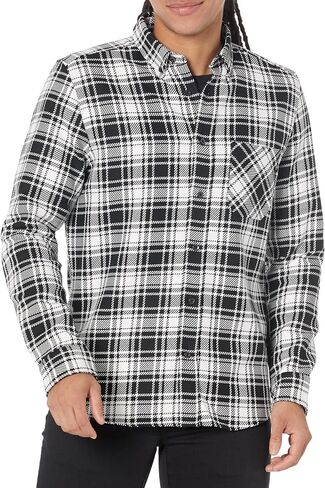 HUGO Men's Relaxed Fit Checked Flannel Button Down Shirt in Saudi Arabia