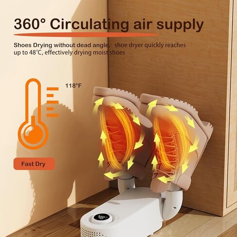 Erdiegle Boot Dryer for Work Boots, Shoe Dryer with Heat Blower, Glove Dryer & Boot Warmer - 90° Adjustable Dry Rack - Telescopic Bendable Dry Ports - Intelligent Timer in Kuwait
