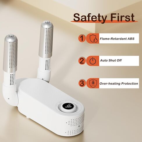 Erdiegle Boot Dryer for Work Boots, Shoe Dryer with Heat Blower, Glove Dryer & Boot Warmer - 90° Adjustable Dry Rack - Telescopic Bendable Dry Ports - Intelligent Timer in Kuwait