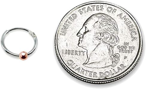 Sterling Silver Ball Bead Small Endless 10mm Thin Round Unisex Hoop Earrings for Men Women Set of 3 Pairs in Kuwait