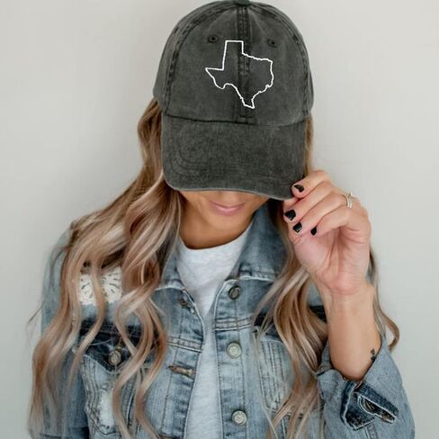 Texas State Flag Outline Women’s Embroidered Baseball Cap Vintage Distressed Unconstructed Hat Black in Saudi Arabia
