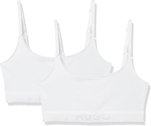 HUGO Women's 2-Pack Tonal Logo Cotton Stretch Bralettes in Kuwait