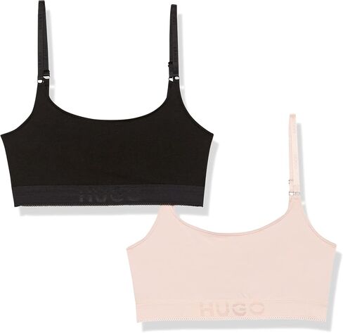 HUGO Women's 2-Pack Tonal Logo Cotton Stretch Bralettes in Kuwait
