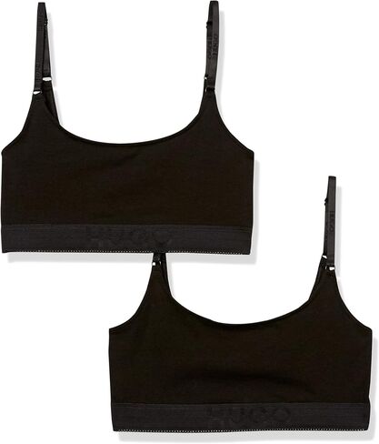 HUGO Women's 2-Pack Tonal Logo Cotton Stretch Bralettes in Saudi Arabia