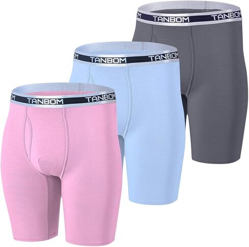 ZONBAILON Mens Underwear Bamboo Big and Tall Long Leg Boxer Briefs Men Pack M L XL XXL 3XL in Saudi Arabia