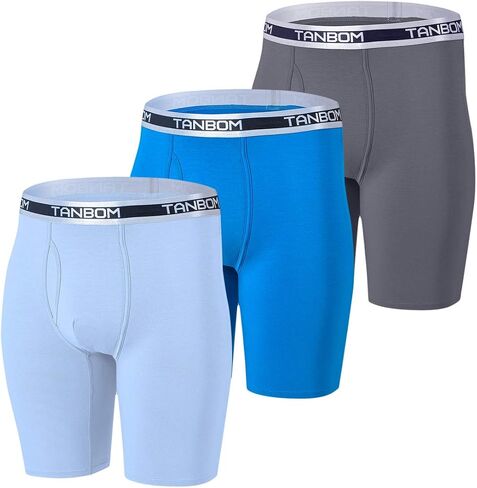 ZONBAILON Mens Underwear Bamboo Big and Tall Long Leg Boxer Briefs Men Pack M L XL XXL 3XL in Saudi Arabia