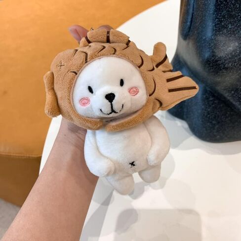 HSYHERE لطيف القطيفة Pp القطن Taiyaki قبعة الحيوانات مفتاح سلسلة الكلب قلادة قلادة دمية قابلة للفصل in Kuwait