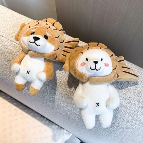 HSYHERE لطيف القطيفة Pp القطن Taiyaki قبعة الحيوانات مفتاح سلسلة الكلب قلادة قلادة دمية قابلة للفصل in Kuwait