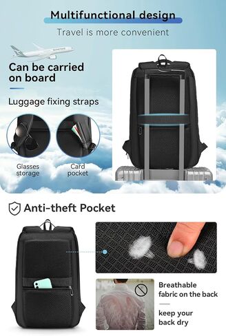 High Tech Backpack for Men,Slim Laptop Backpack with USB Charging Port,Waterproof Business Backpack Ideal for Working,Daily in Saudi Arabia