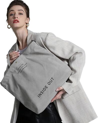 Canvas Tote Bag for Women Hobo Large Capacity Fashion Crossbody Bag Shoulder Bag for Office School Shopping Travel in Saudi Arabia