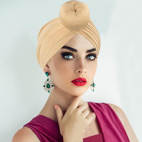 اغطية راس افريقية للنساء من اتاميت 6 قطع، قبعة بونيه مربوطة مسبقا بعقدة، غطاء راس اسود للنساء، ملابس عصرية in Kuwait