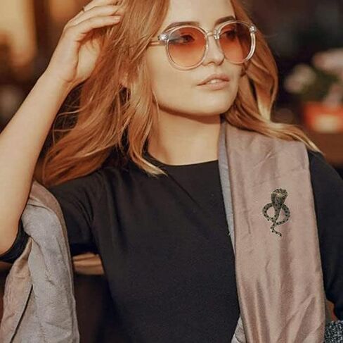 Rhinestone Cobra Brooch Snake Lapel Pin Animal Brooch Pin Crystal Enamel Brooch Metal Snake Pin Badge Clothes Hat Bag Pin, Metal, no gemstone in Kuwait