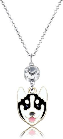 أقراط هاسكي مع جوهرة الميلاد مجوهرات هاسكي ساحرة أقراط قلادة على شكل حيوان هدية هاسكي مضحكة للنساء والفتيات عاشقات الهاسكي in Kuwait