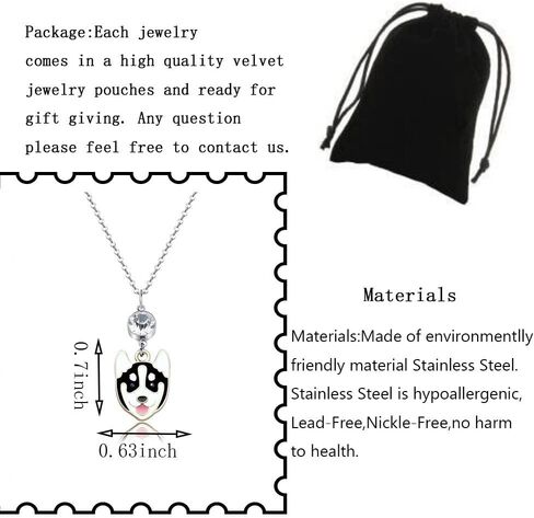 أقراط هاسكي مع جوهرة الميلاد مجوهرات هاسكي ساحرة أقراط قلادة على شكل حيوان هدية هاسكي مضحكة للنساء والفتيات عاشقات الهاسكي in Kuwait