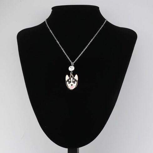 أقراط هاسكي مع جوهرة الميلاد مجوهرات هاسكي ساحرة أقراط قلادة على شكل حيوان هدية هاسكي مضحكة للنساء والفتيات عاشقات الهاسكي in Kuwait