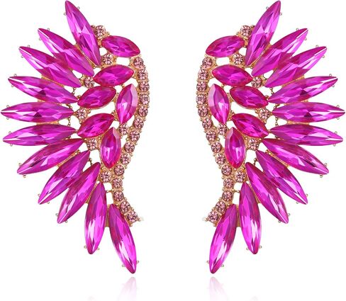 Flyonce Angel Wing Stud Earrings, Marquise-shaped Rhinestone Crystal Angel Wings Earrings for Women Girls in Saudi Arabia