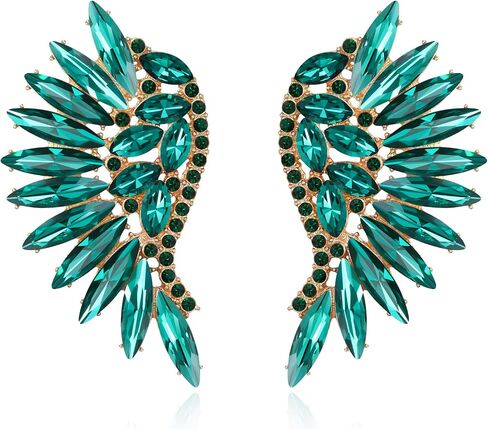 Flyonce Angel Wing Stud Earrings, Marquise-shaped Rhinestone Crystal Angel Wings Earrings for Women Girls in Saudi Arabia