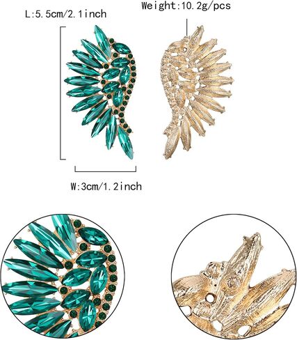 Flyonce Angel Wing Stud Earrings, Marquise-shaped Rhinestone Crystal Angel Wings Earrings for Women Girls in Saudi Arabia