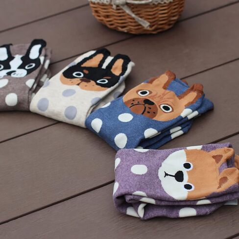 5 أزواج من الجوارب القابلة للتمدد على شكل حيوانات لطيفة على شكل قطة من KLCM للنساء، جوارب دائرية ممتعة ومبتكرة للفتيات، هدية عيد الميلاد للكلاب والثعلب والبومة والباندا in Kuwait