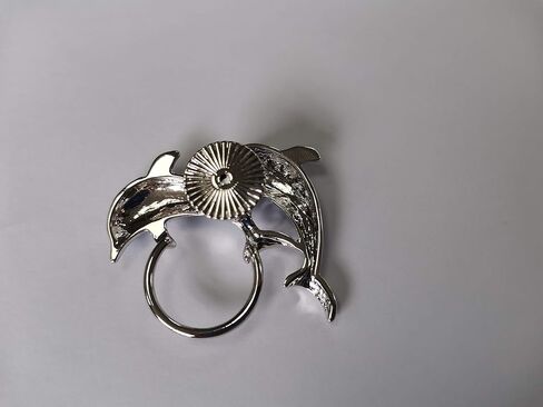 MANZHEN Blue Crystal Rhinestone Double Dolphin Brooch Magnetic Eyeglass Holder Nautical Jewelry in Kuwait
