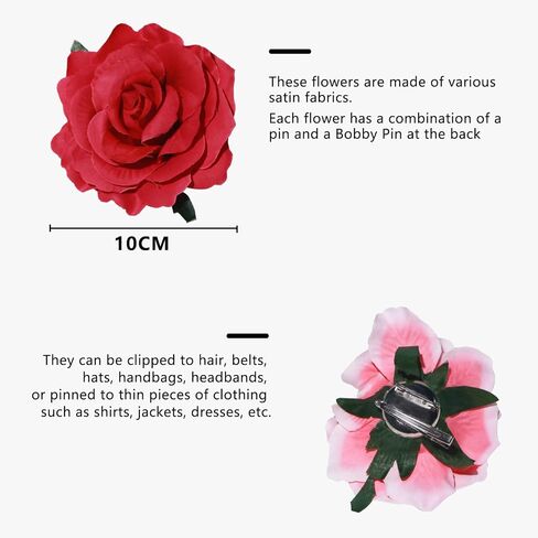 مشبك شعر على شكل زهرة راقصة الفلامنكو من Ever Fairy Rose (5 عبوات أزرق + أزرق أخضر + أخضر + أرجواني + أصفر) in Kuwait