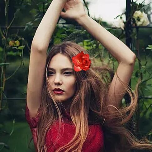 مشبك شعر على شكل زهرة راقصة الفلامنكو من Ever Fairy Rose (5 عبوات أزرق + أزرق أخضر + أخضر + أرجواني + أصفر) in Kuwait