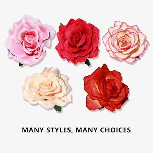 مشبك شعر على شكل زهرة راقصة الفلامنكو من Ever Fairy Rose (5 عبوات أزرق + أزرق أخضر + أخضر + أرجواني + أصفر) in Kuwait