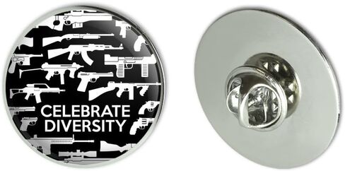 GRAPHICS & MORE Guns Weapons Rifles Celebrate Diversity Second 2nd Amendment Metal 1.1" Tie Tack Hat Lapel Pin Pinback, 1.1 Inches, Metal in Saudi Arabia