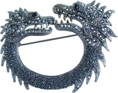 Sindary Unique Chinese Dragon Brooch Pin Pendant Austrian Crystal BZ5007B in Saudi Arabia