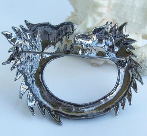 Sindary Unique Chinese Dragon Brooch Pin Pendant Austrian Crystal BZ5007B in Saudi Arabia