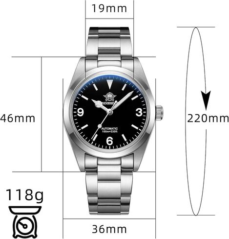 ADDIESDIVE 36mm Automatic Watch with Domed Glass Explore PT5000 Mechanical Movement AD2023 in Kuwait