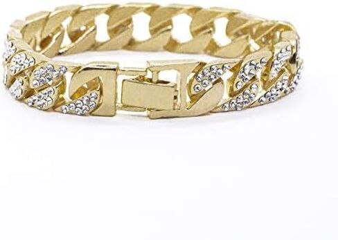 Charles Raymond Mens Silver Big Rocks with Roman Numerals Fully Iced Out Colorful Dial Watch w/Bling'ed Out Cuban Shiny Silver Bracelet - ST10327 RN Cuban in Kuwait